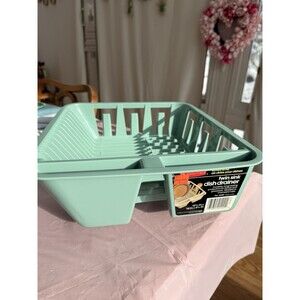 Rare Vintage Rubbermaid Twin Sink Dish Drainer No. 6049 Sage Teal NOS 1986 NEW